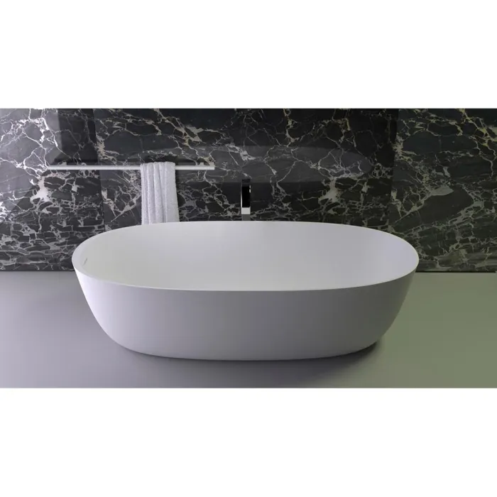 Cантехника Knief K.Stone Selected Ванна PRIME OVAL отдельностоящая, 180x85x50Hсм, с щелевым сливом переливом click-clack