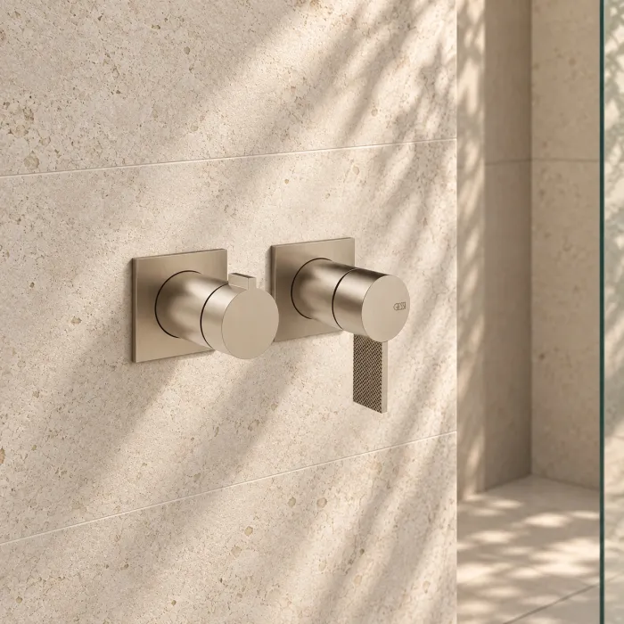 Cантехника Gessi Inverso Rigato Внешняя часть настенного смесителя для душа на 2 выхода