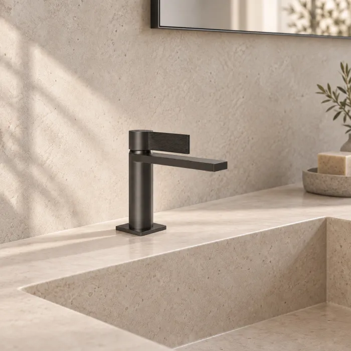 Cантехника Gessi Inverso Rigato Смеситель для раковины с донным клапаном 