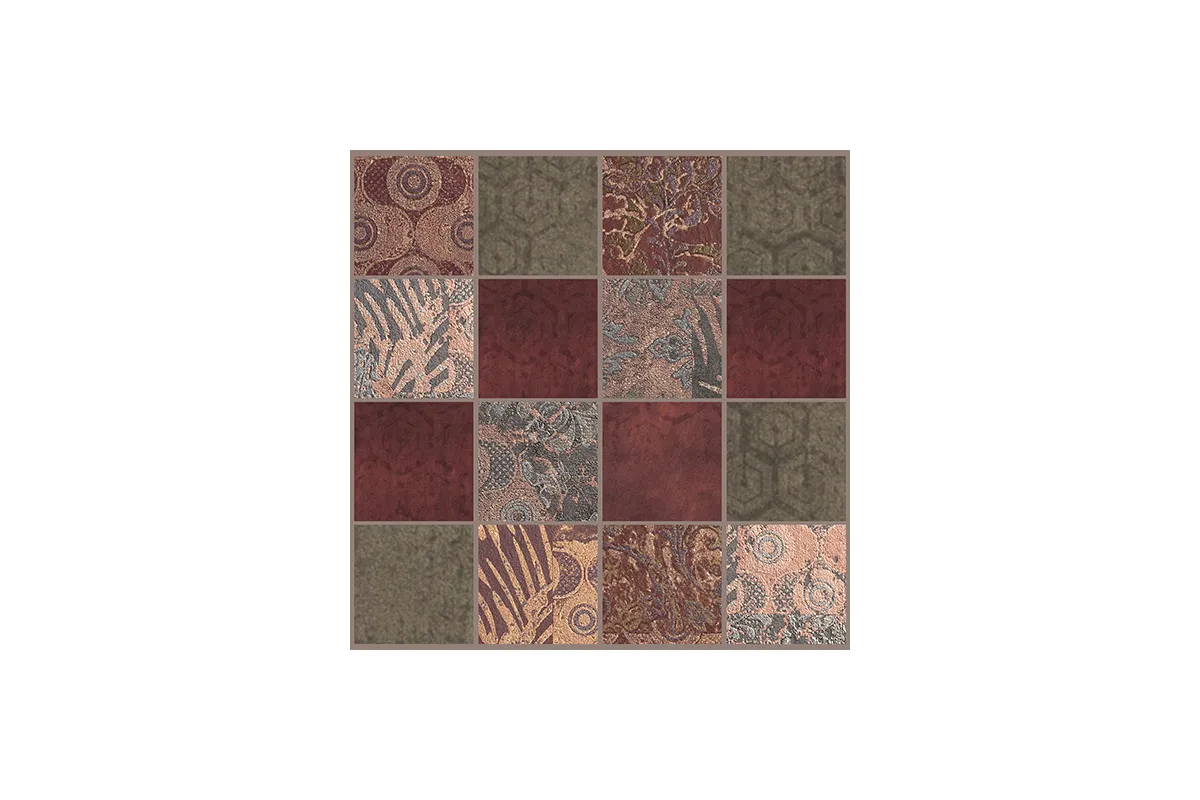 Керамогранит Decoratori Bassanesi Luci di Venezia Intreccio 7,2 Mix Luci-Riflesso-Mud-Red