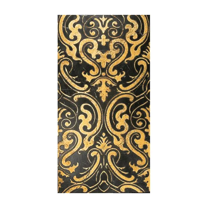 Мрамор Petra Antiqua Lacche 1 SHIRAZ 2 37 Fondo Nero Marquinia - Decoro Oro 30,5 x 60