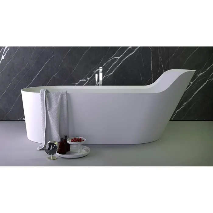 Cантехника Knief K.Stone Selected Ванна PEARL отдельностоящая, 182x80x70/50Hсм, с щелевым сливом переливом click-clack