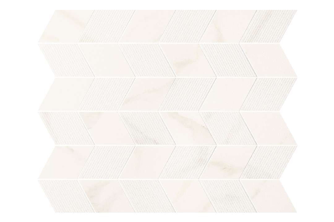 Керамогранит Panaria Trilogy Mosaico Freccia Calacatta White