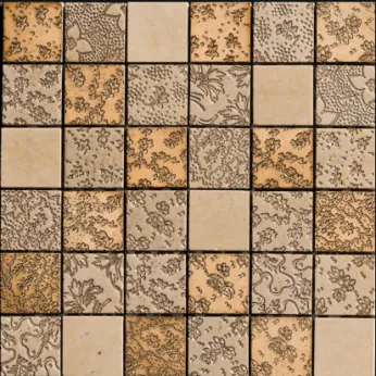 Мрамор Petra Antiqua Acqueforti Mosaics MOSAICO THEMIS 5х5 GOYA BRONZO