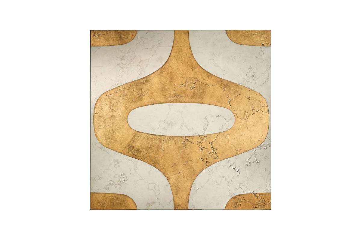 Мрамор Petra Antiqua Lacche 2 Halley Fondo Biancone Decoro Oro  60 X 60