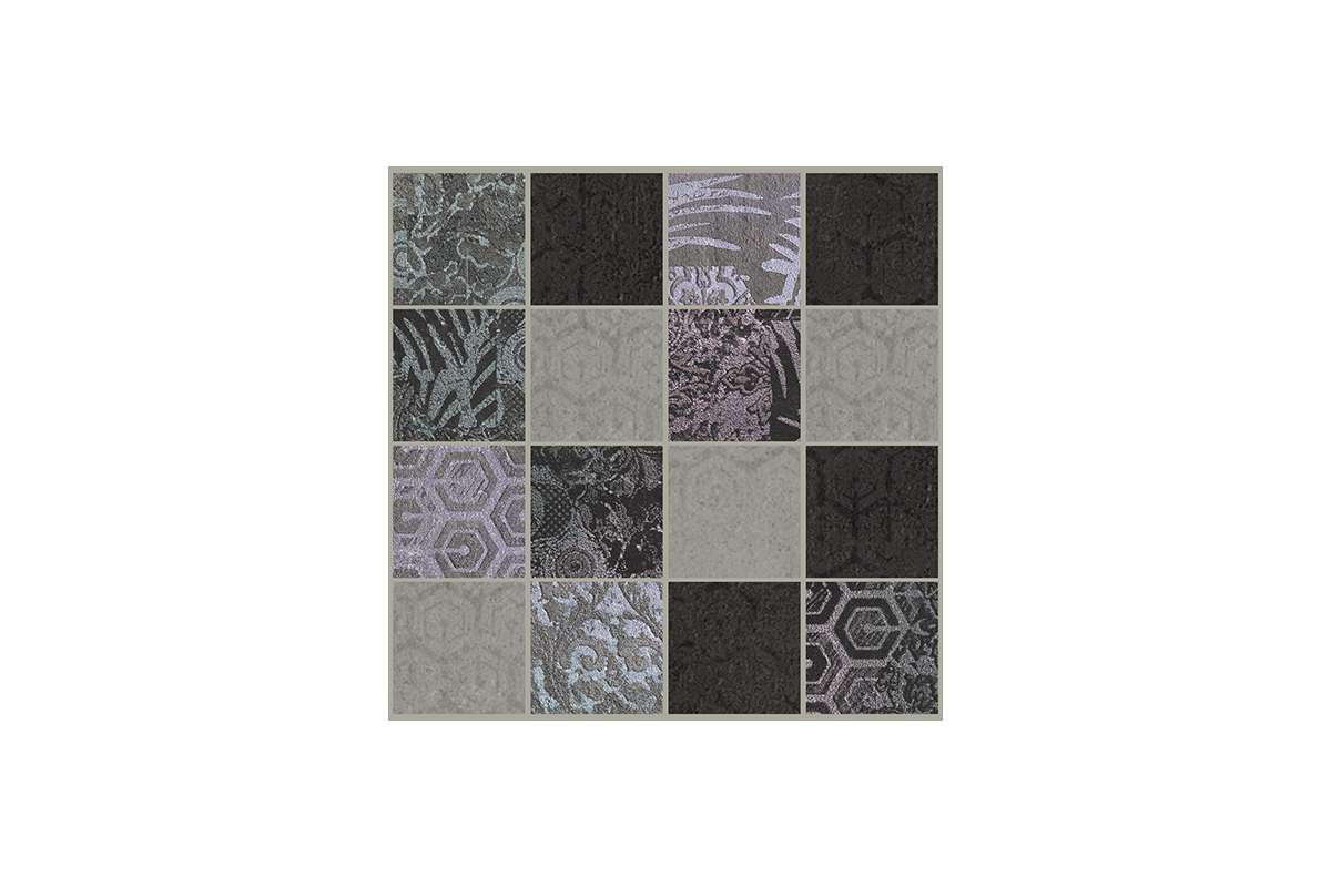 Керамогранит Decoratori Bassanesi Luci di Venezia Intreccio 7,2 Mix Luci-Riflesso-Grey-Graphite