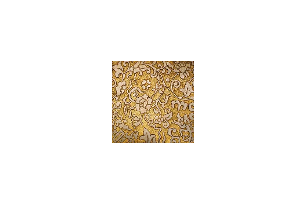 Мрамор Petra Antiqua Lacche 1 Bloom Fondo Oro - Decoro Travertino Chiaro 30,5 X 30,5