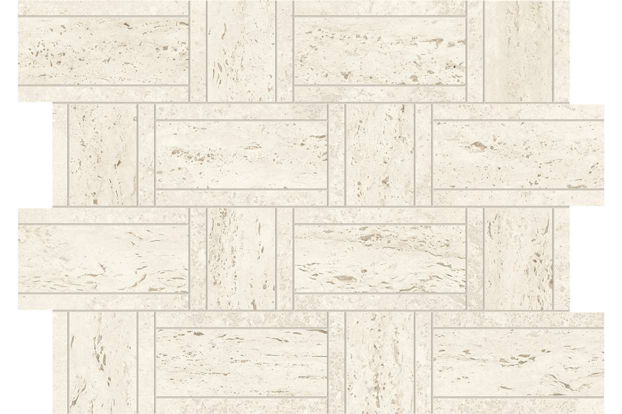 Керамогранит Atlas Concorde Marvel Travertine White Mosaico Basketweave