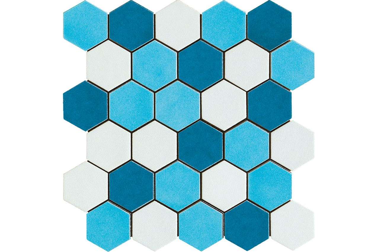 Керамогранит Cerasarda Sardinia Mosaico Esagona Mix Azzurro