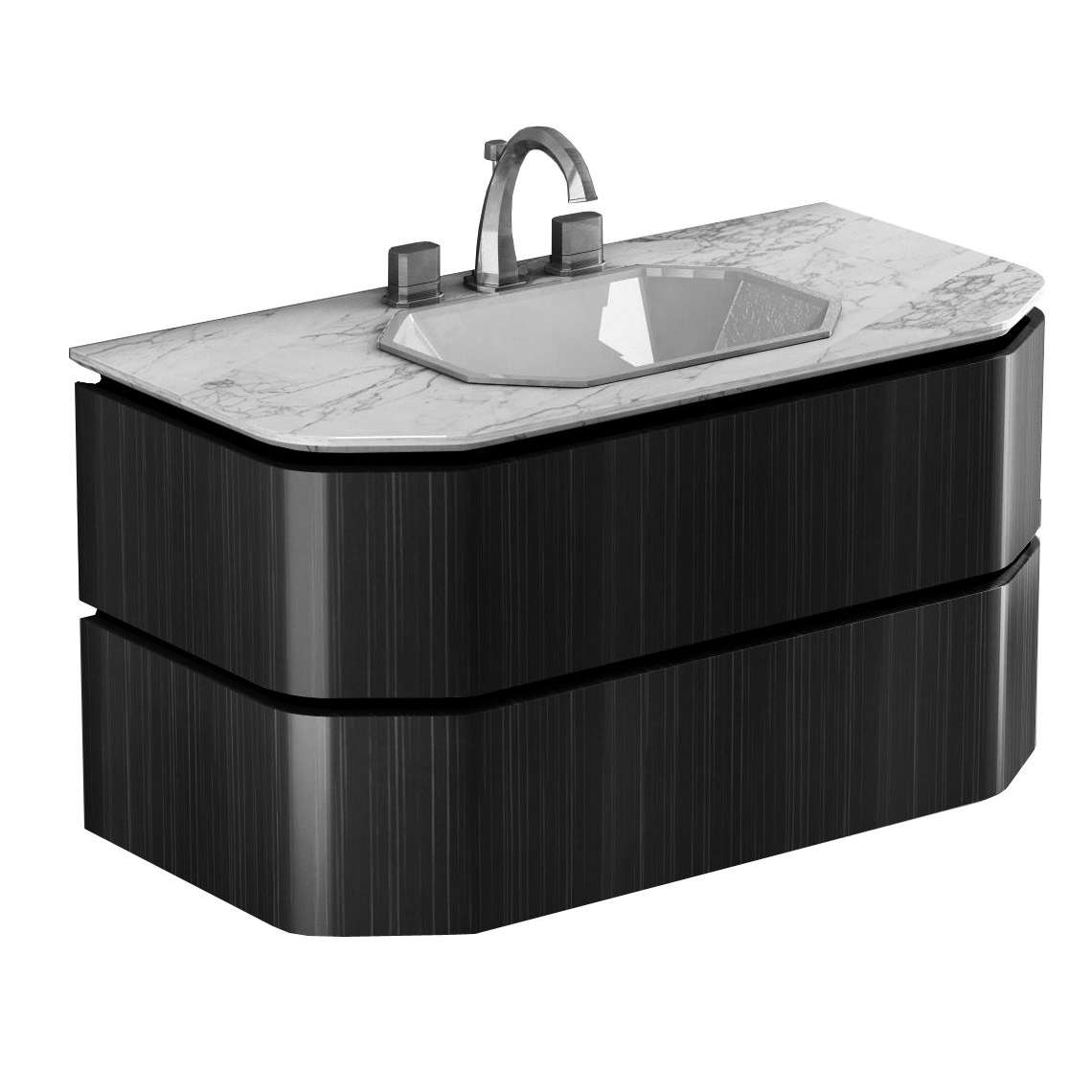 Originali Interni Italiani - PRIMO ATTORE - <b>BASE PORTA LAVABO 108x55,5x58h 2 CASSETTONI</b>