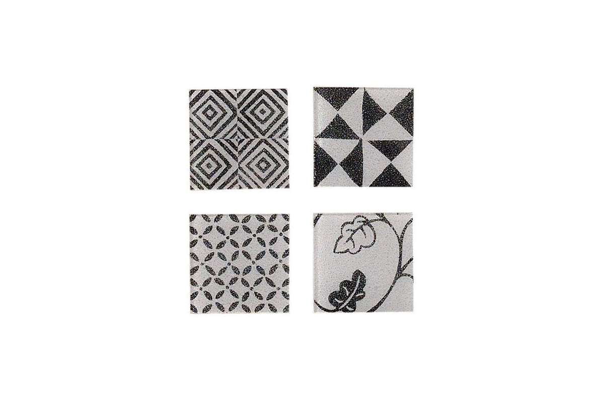 Мозаика Settecento (Сеттеченто) Musiva (Музива) Musiva Decoro &Amp;Quot; C &Amp;Quot; Grigio/Nero 4.5X4.5 (4 Pezzi)