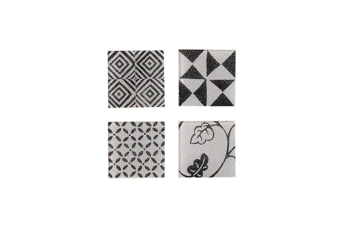 Мозаика Settecento (Сеттеченто) Musiva (Музива) Musiva Decoro &Amp;Quot; C &Amp;Quot; Grigio/Nero 4.5X4.5 (4 Pezzi)