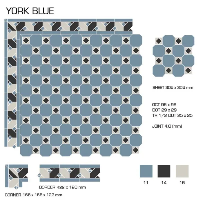 Керамогранит TopCer Victorian Designs York blue