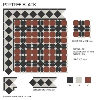 Керамогранит TopCer Victorian Designs Portree black