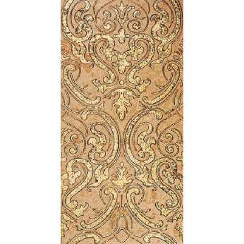 Мрамор Petra Antiqua Lacche 1 SHIRAZ 2 Fondo Travertino Noce - Decoro Oro 30,5 x 60