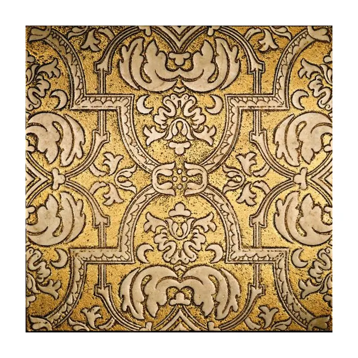 Мрамор Petra Antiqua Lacche 2 GLAMOUR 1 Fondo Oro Decoro Travertino Chiaro  30,5 x 30,5