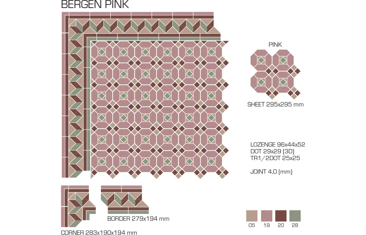Керамогранит TopCer Victorian Designs Bergen Pink