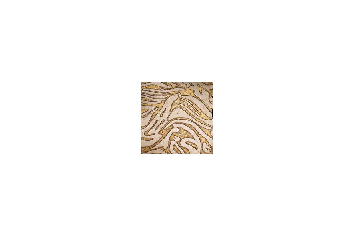 Мрамор Petra Antiqua Lacche 1 Wave Fondo Oro - Decoro Travertino Chiaro 30,5 X 30,5