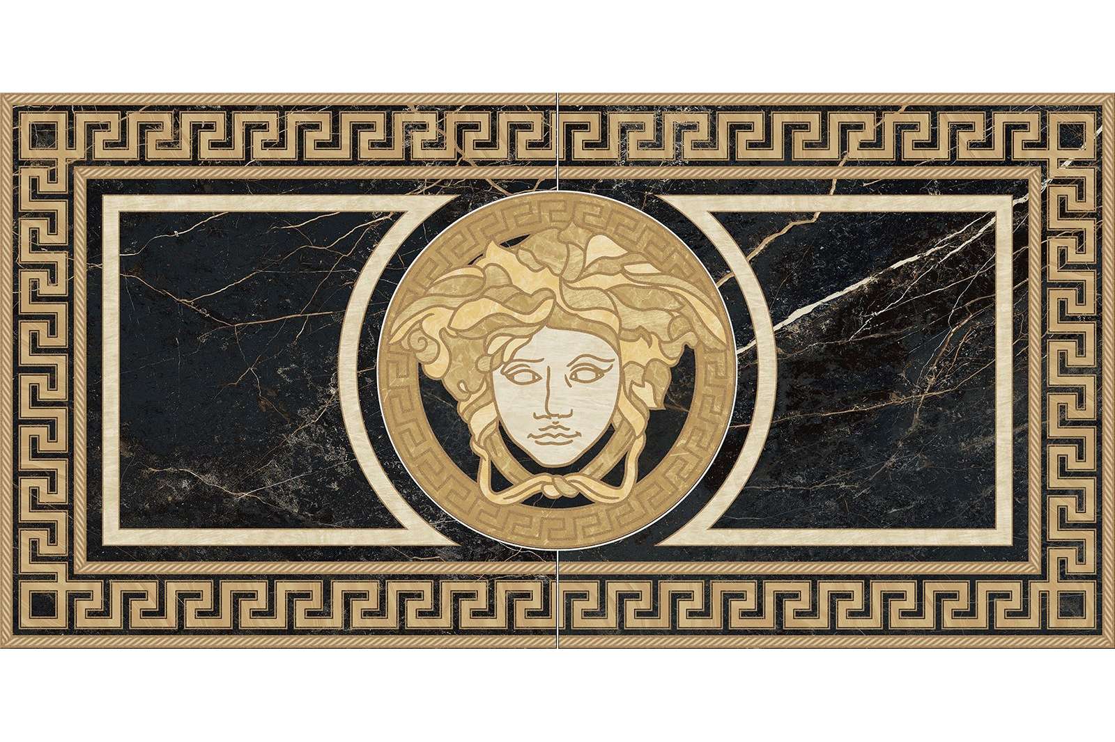 Керамогранит Versace Marble Nero Rosone 2