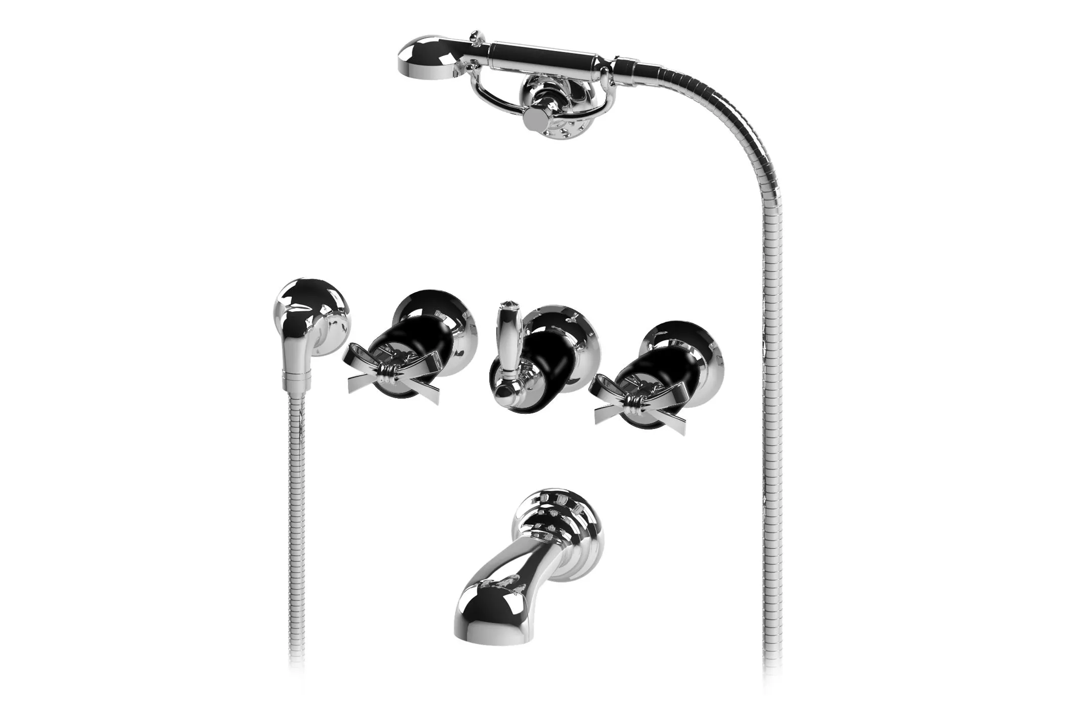 Originali Interni Italiani Aquadolce GRUPPO VASCA INCASSO SU NERO OPACO