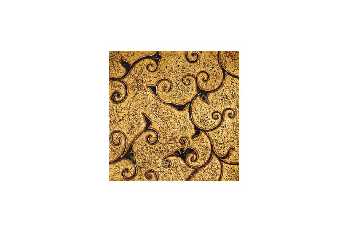 Мрамор Petra Antiqua Lacche 1 Damasco 1Fondo Oro - Decoro Nero Marquinia 30,5 X 30,5