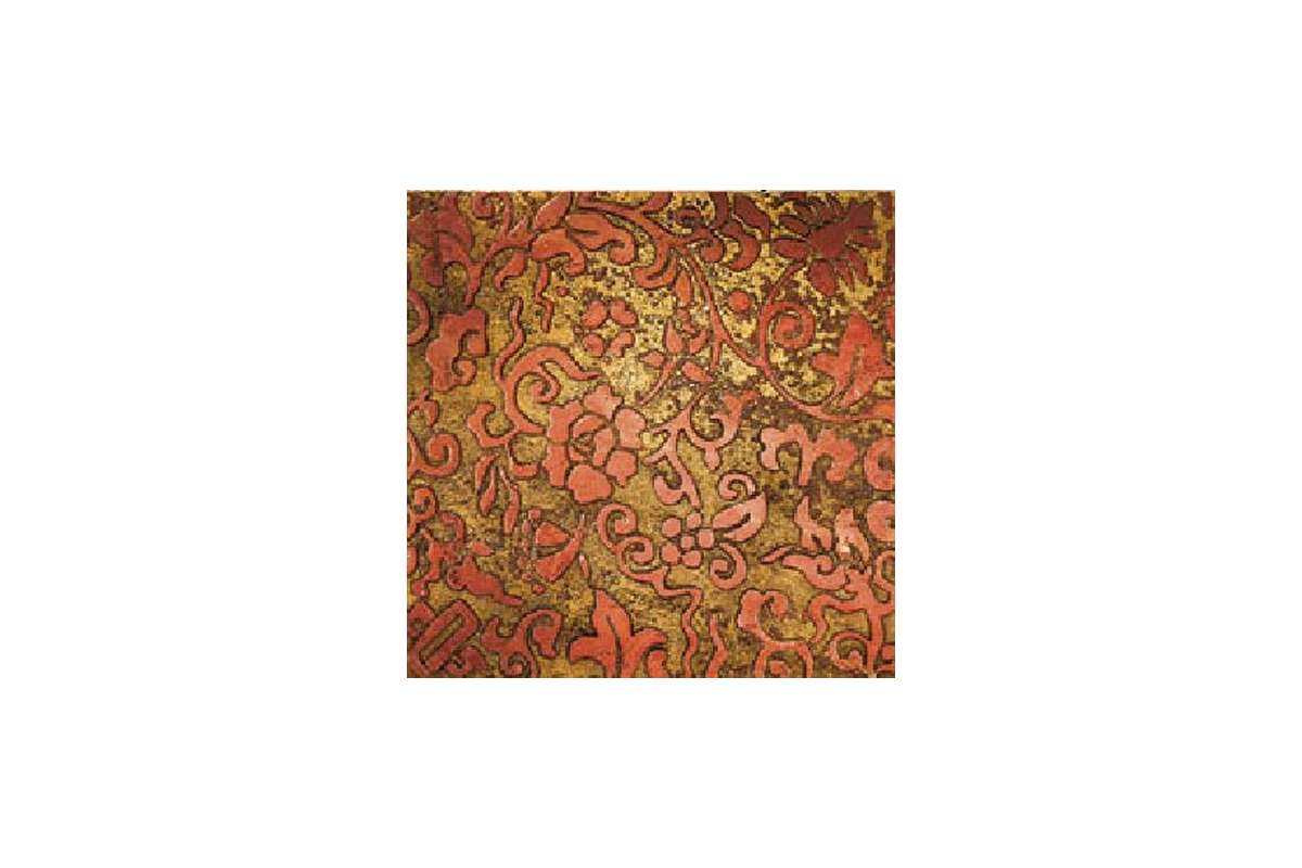 Мрамор Petra Antiqua Lacche 1 Bloom Fondo Oro - Decoro Travertino Rosso 30,5 X 30,5