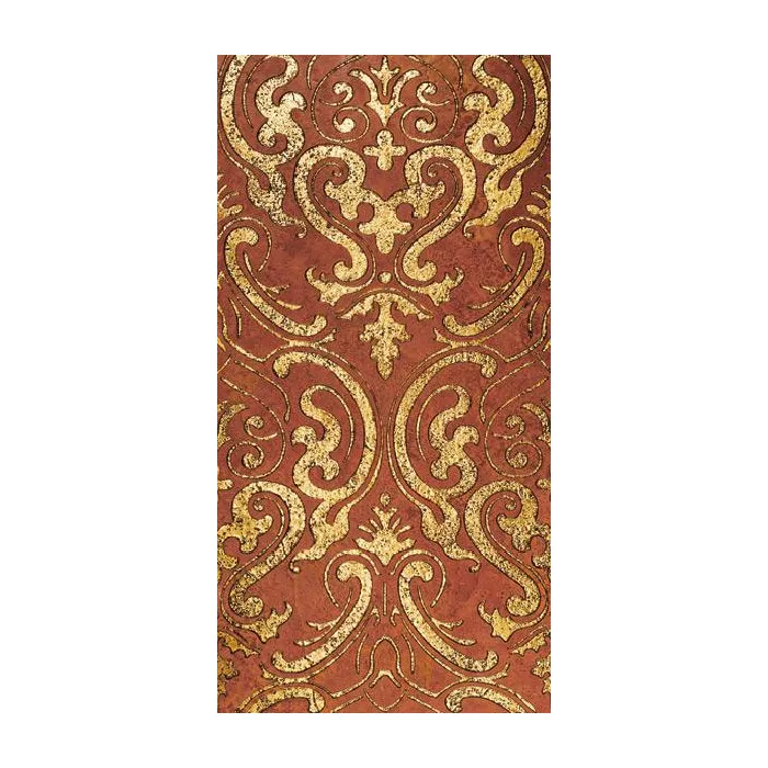 Мрамор Petra Antiqua Lacche 1 SHIRAZ 2 Fondo Travertino Rosso - Decoro Oro 30,5 x 60