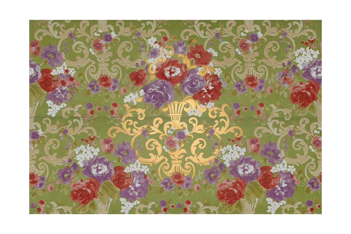 Керамогранит Petracers Primavera Romana (Примавера Романа) Fioritura Su Verde Oro