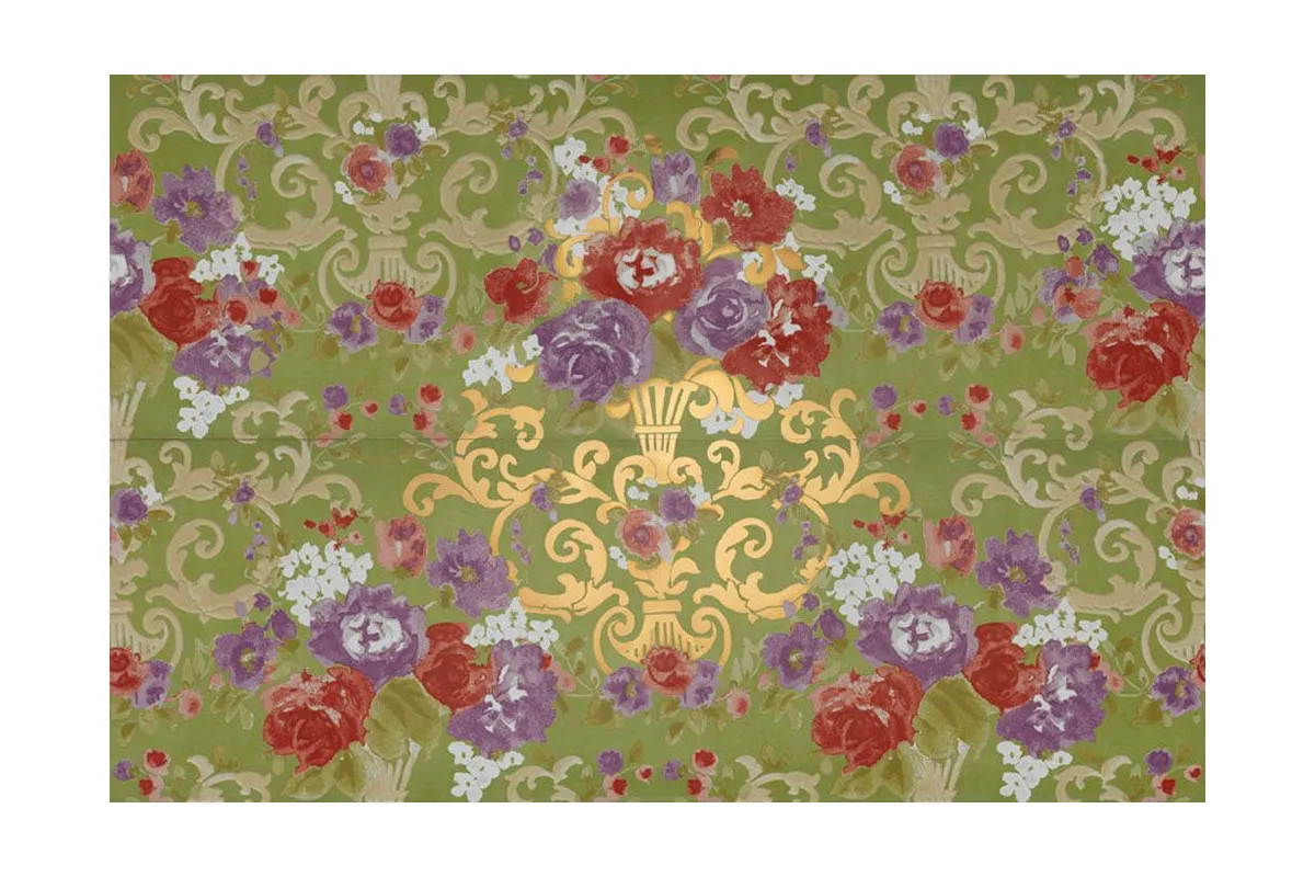 Керамогранит Petracers Primavera Romana (Примавера Романа) Fioritura Su Verde Oro