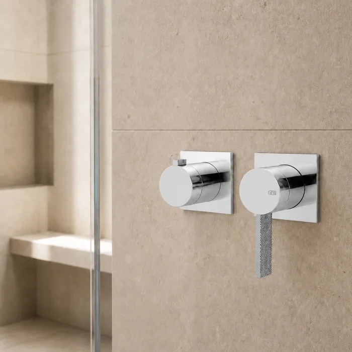 Cантехника Gessi Inverso Diamantato Внешняя часть настенного смесителя для душа на 2 выхода