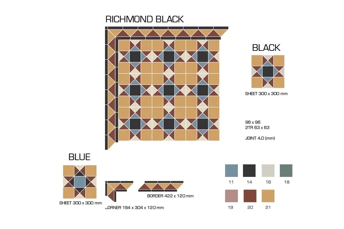 Керамогранит TopCer Victorian Designs Richmond Black