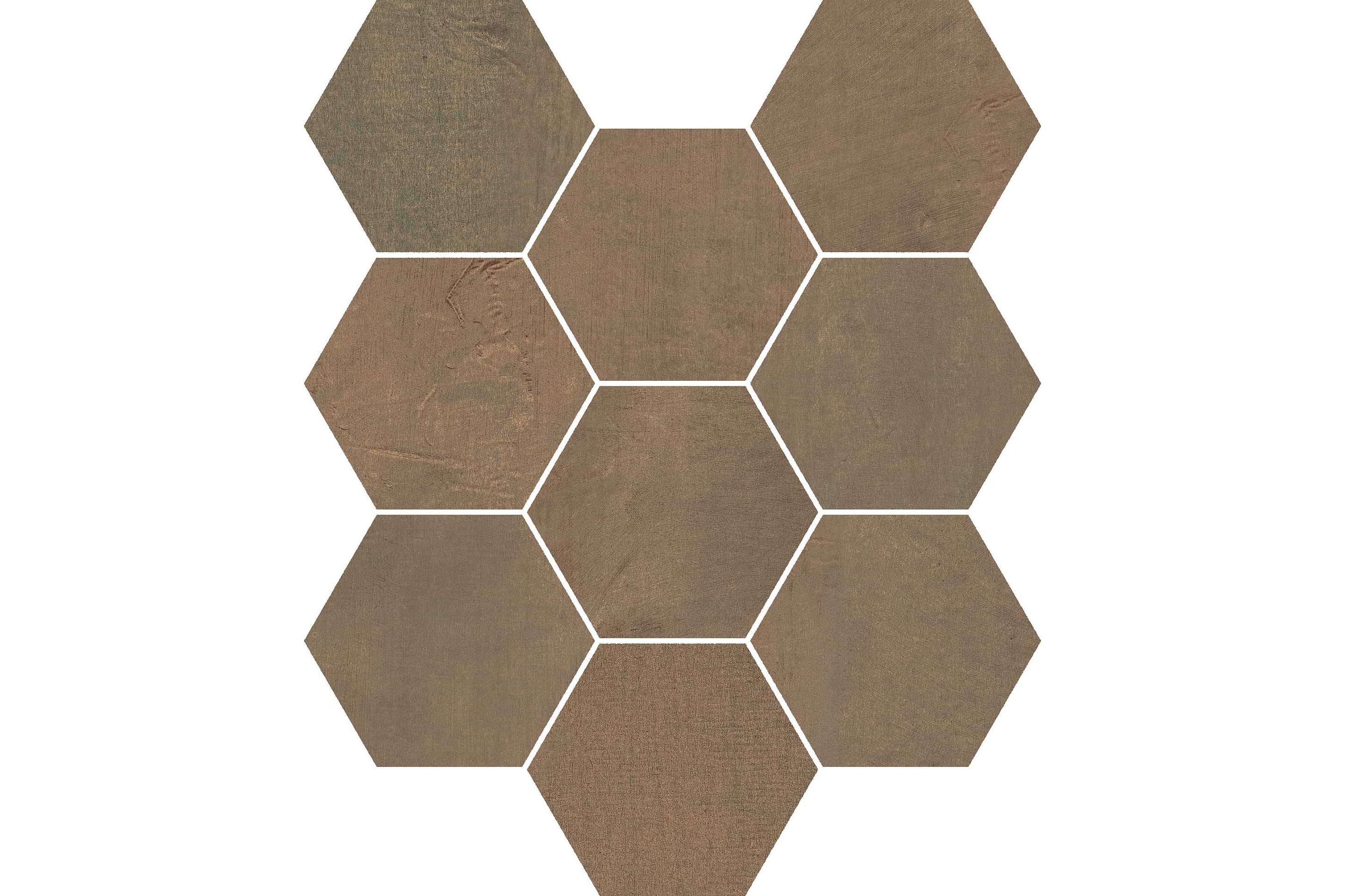 Керамогранит Casalgrande Padana Fusion Mosaico Esagoni Copper