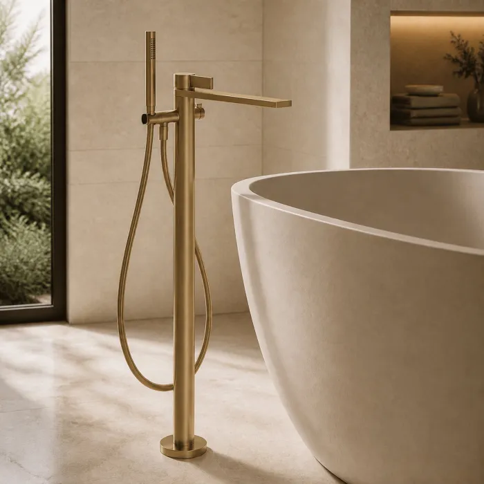 Cантехника Gessi Inverso Diamantato Внешняя часть напольного смесителя для ванны с перекл и ручным душем