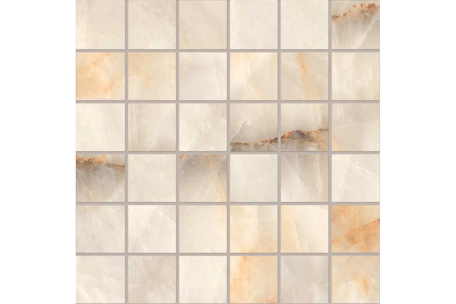 Керамогранит Emil Ceramica Tele di Marmo Crystal Mosaico Extra Ivory 5X5