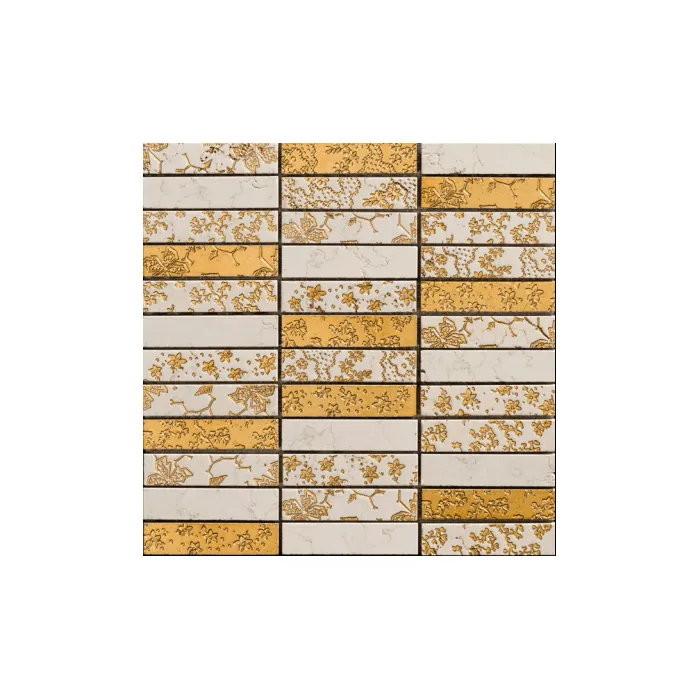 Мрамор Petra Antiqua Acqueforti Mosaics MOSAICO BASSAI 2.5х10 NEW BIANCONE DORATO