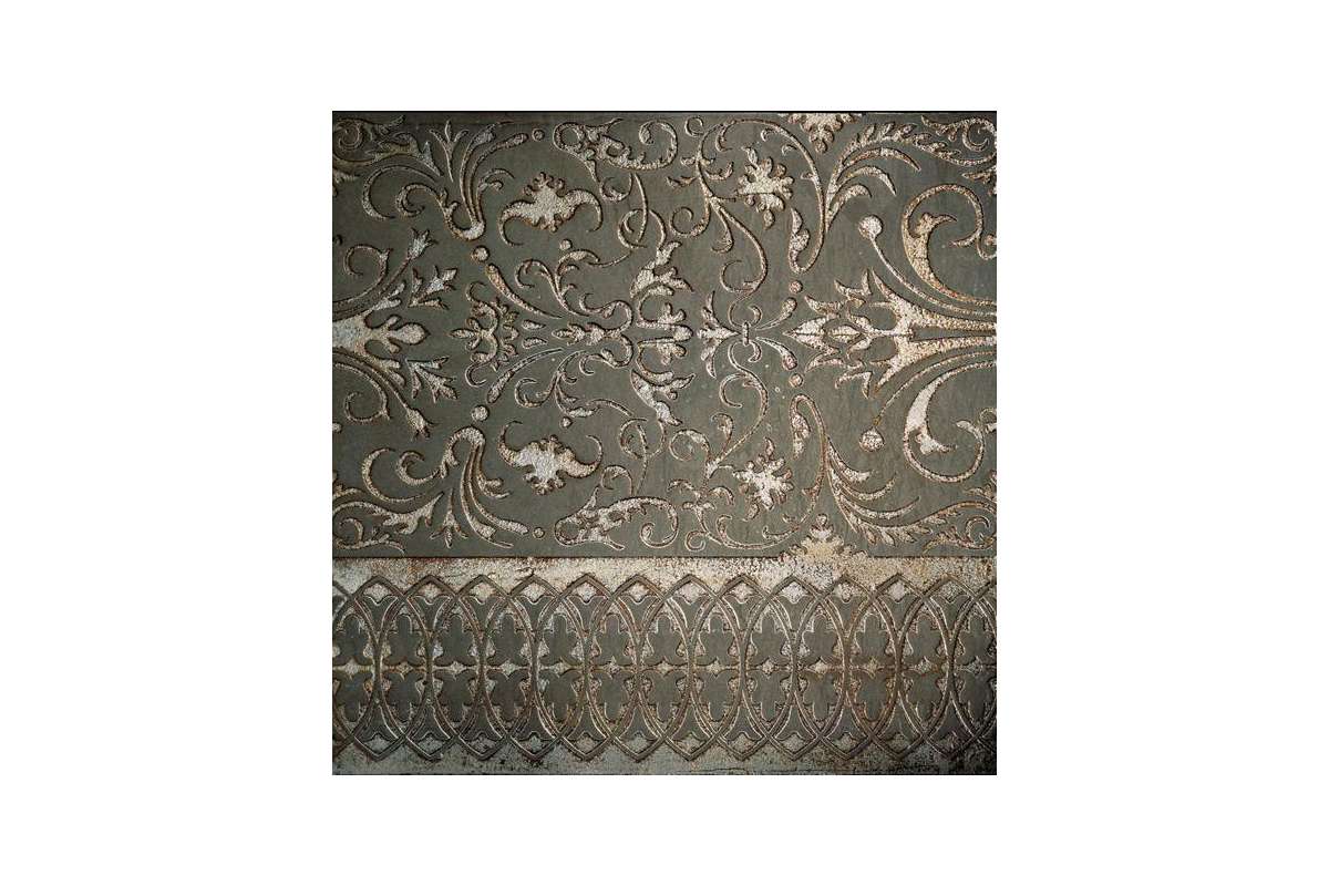 Мрамор Petra Antiqua Lacche 2 Camelot Fondo Londongrey - Decoro Argento 30,5 X 30,5