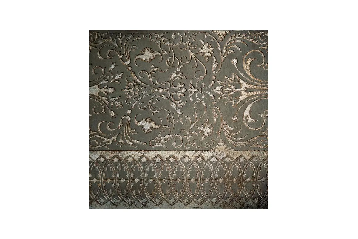 Мрамор Petra Antiqua Lacche 2 Camelot Fondo Londongrey - Decoro Argento 30,5 X 30,5