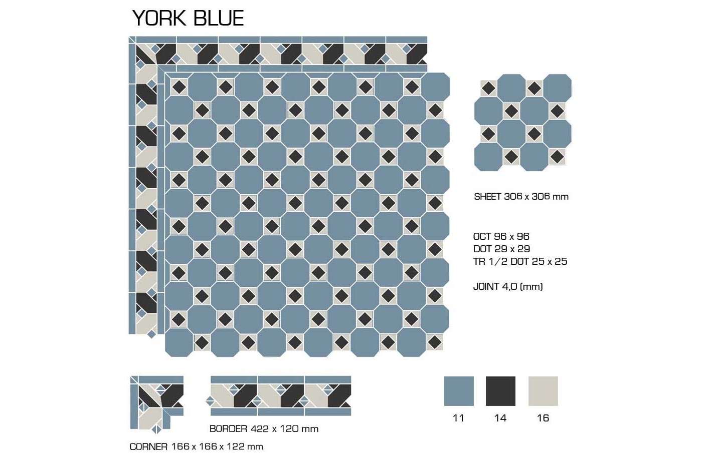 Керамогранит TopCer Victorian Designs (Викториан Дизайн) York Blue