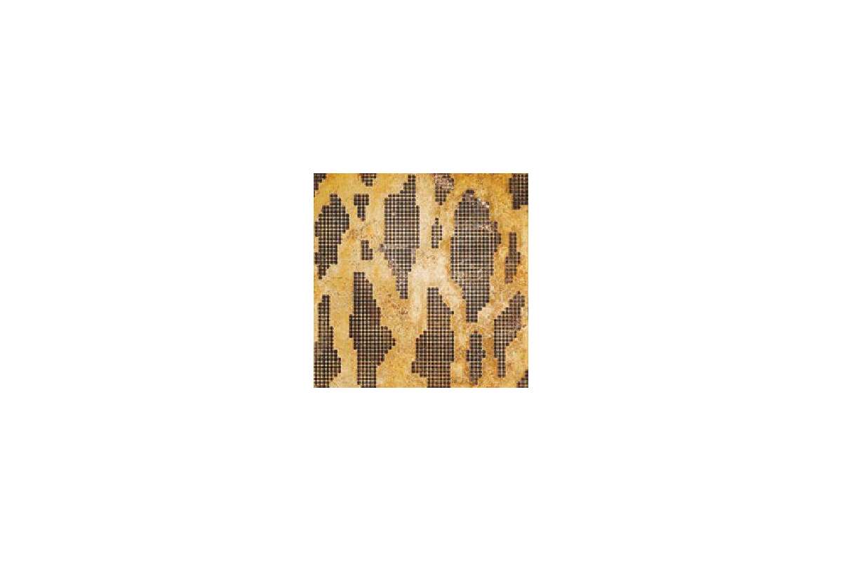 Мрамор Petra Antiqua Lacche 1 Optical 8 Fondo Oro - Decoro Nero Marquinia 30,5 X 30,5