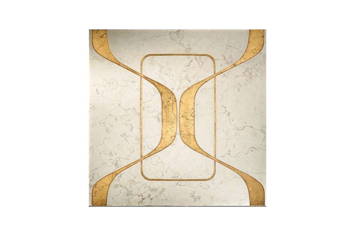 Мрамор Petra Antiqua Lacche 2 Orion Fondo Biancone  Decoro Oro 60 X 60