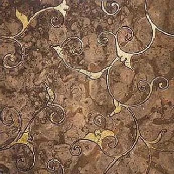 Мрамор Petra Antiqua Lacche 1 DAMASCO 2 Fondo Radica - Decoro Oro 30,5 x 30,5