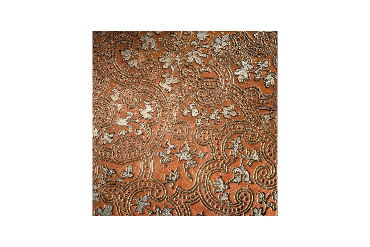Мрамор Petra Antiqua Lacche 2 Cashmere Fondo Travertino Rosso Decoro Argento 30,5 X 30,5