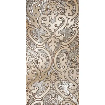 Мрамор Petra Antiqua Lacche 1 SHIRAZ 1 Fondo Argento - Decoro Travertino Chiaro 30,5 x 60
