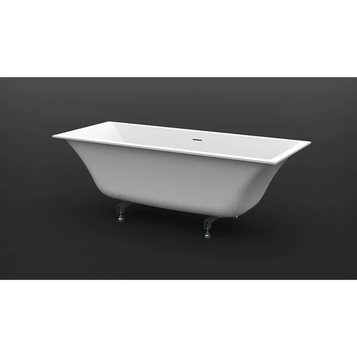Cантехника Knief K.Stone Selected Ванна Shape встраиваемая, 180x80xH60cм, с щелевым сливом переливом click-clack, ножки в комплекте