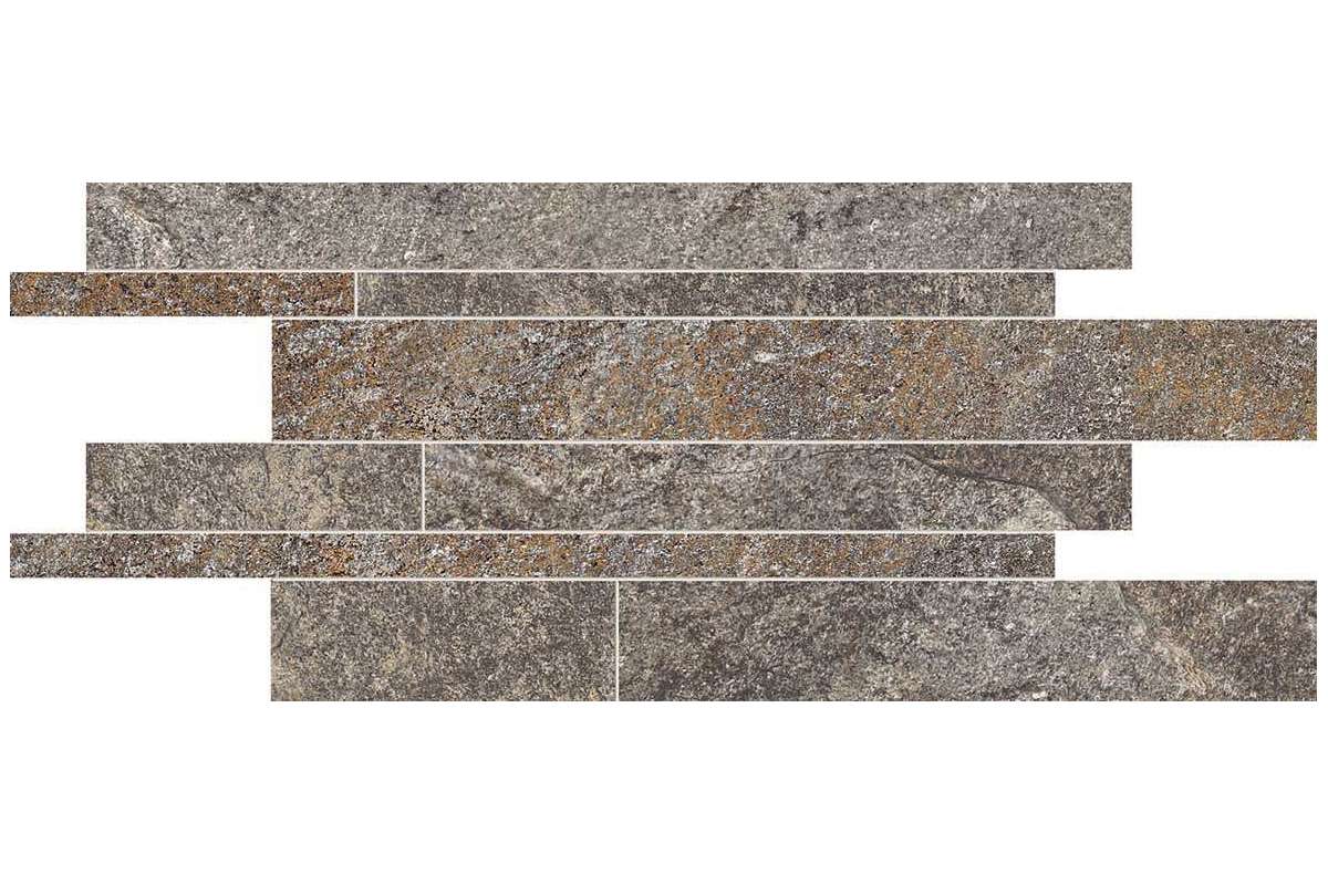 Керамогранит Ergon by Emil Group Oros Stone Antracite Mosaico Listelli Sfalsati