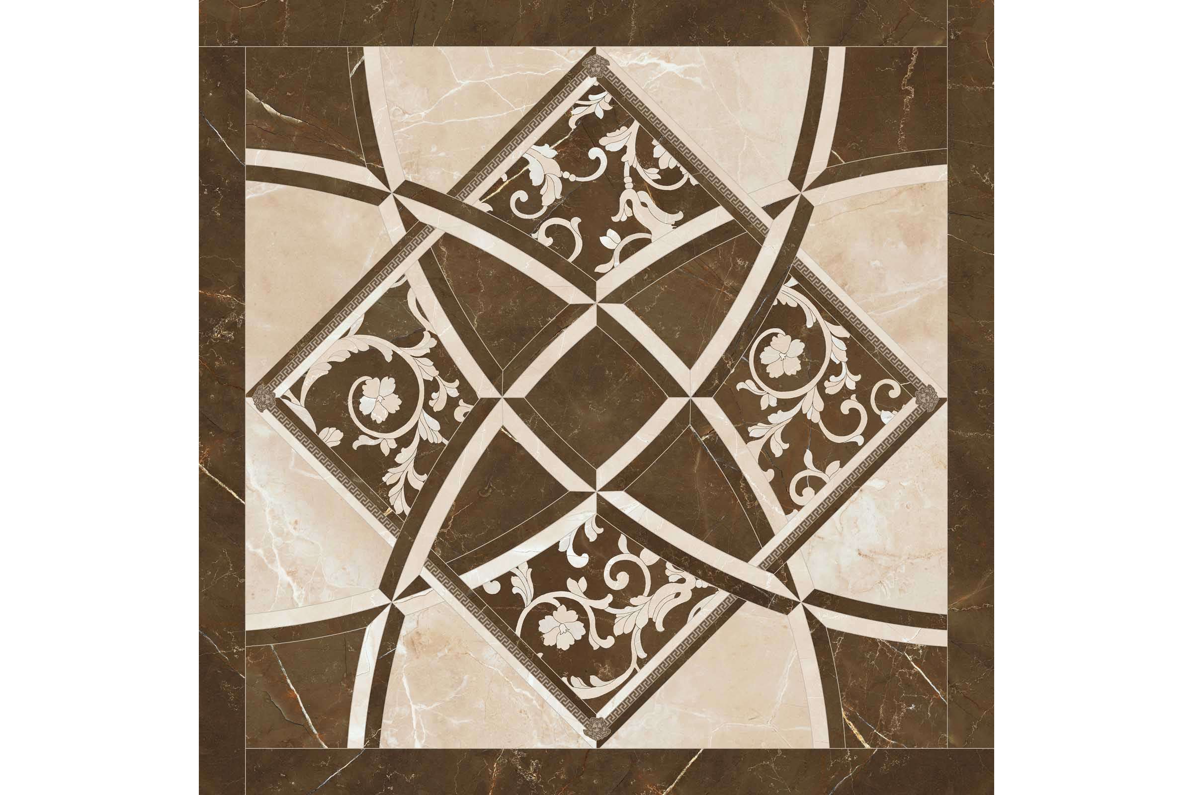 Керамогранит Versace Emote Intarsio Crema/Marrone