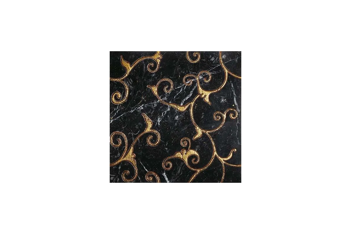 Мрамор Petra Antiqua Lacche 1 Damasco 2 Fondo Biancone - Decoro Oro 30,5 X 30,5