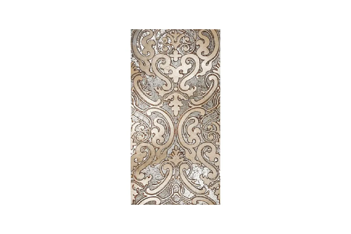 Мрамор Petra Antiqua Lacche 1 Shiraz 1 Fondo Argento - Decoro Travertino Chiaro 30,5 X 60