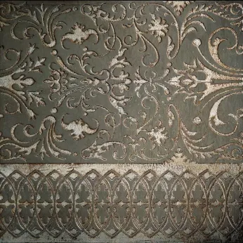 Мрамор Petra Antiqua Lacche 2 CAMELOT Fondo Londongrey - Decoro Argento 30,5 x 30,5