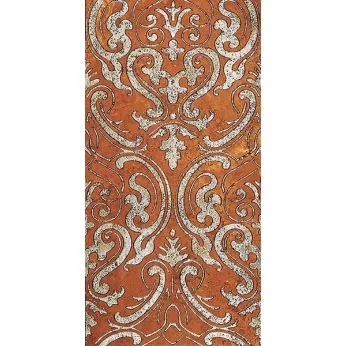 Мрамор Petra Antiqua Lacche 1 SHIRAZ 2 Fondo Travertino Rosso - Decoro Argento 30,5 x 60